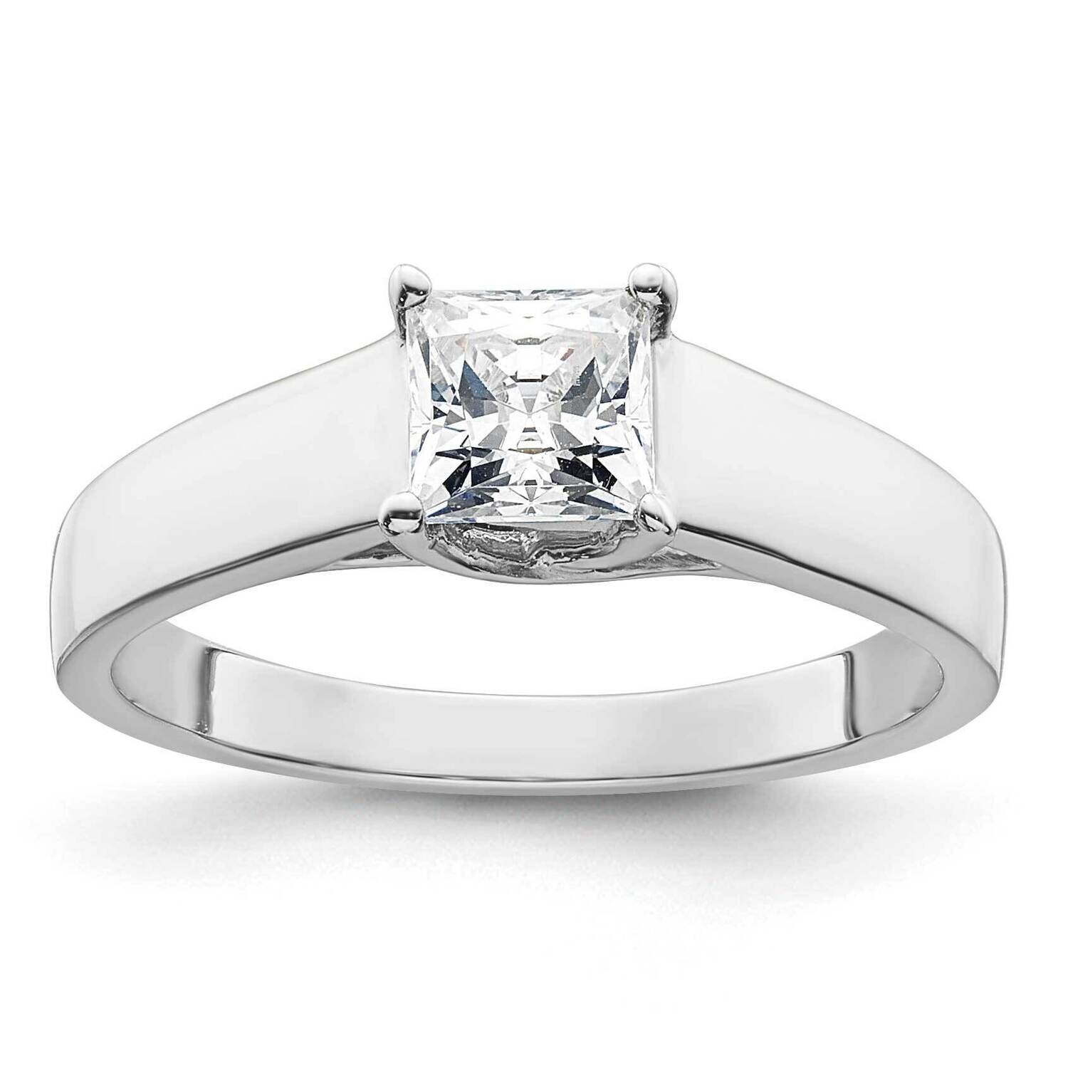 1/2 Carat 4.50mm 4-Prong Square Princess Solitaire Engagement Ring Mounting 14k White Gold RM1960E-050-CWAA