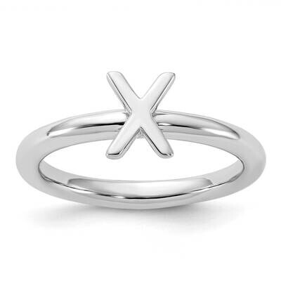 Stackable Expressions Rhodium-Plated X Ring Sterling Silver QSK2186, MPN: QSK2186, 883957333755