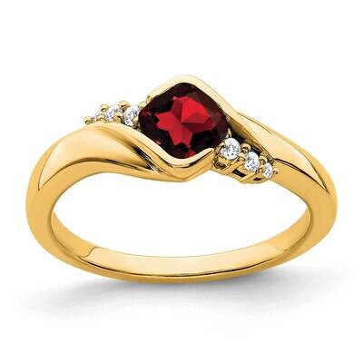 Garnet Diamond Ring 10k Gold RM7156-GA-006-1YA, MPN: RM7156-GA-006-1YA, 191101818929