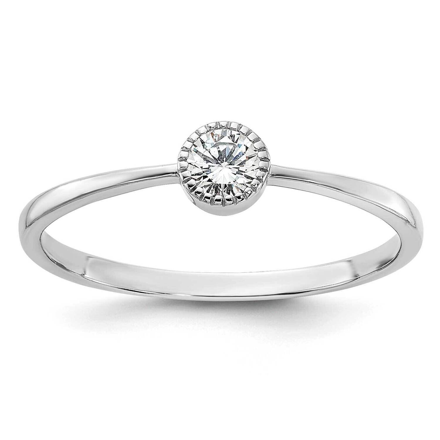 CZ Ring Sterling Silver Rhodium-Plated QR7580, MPN: QR7580,