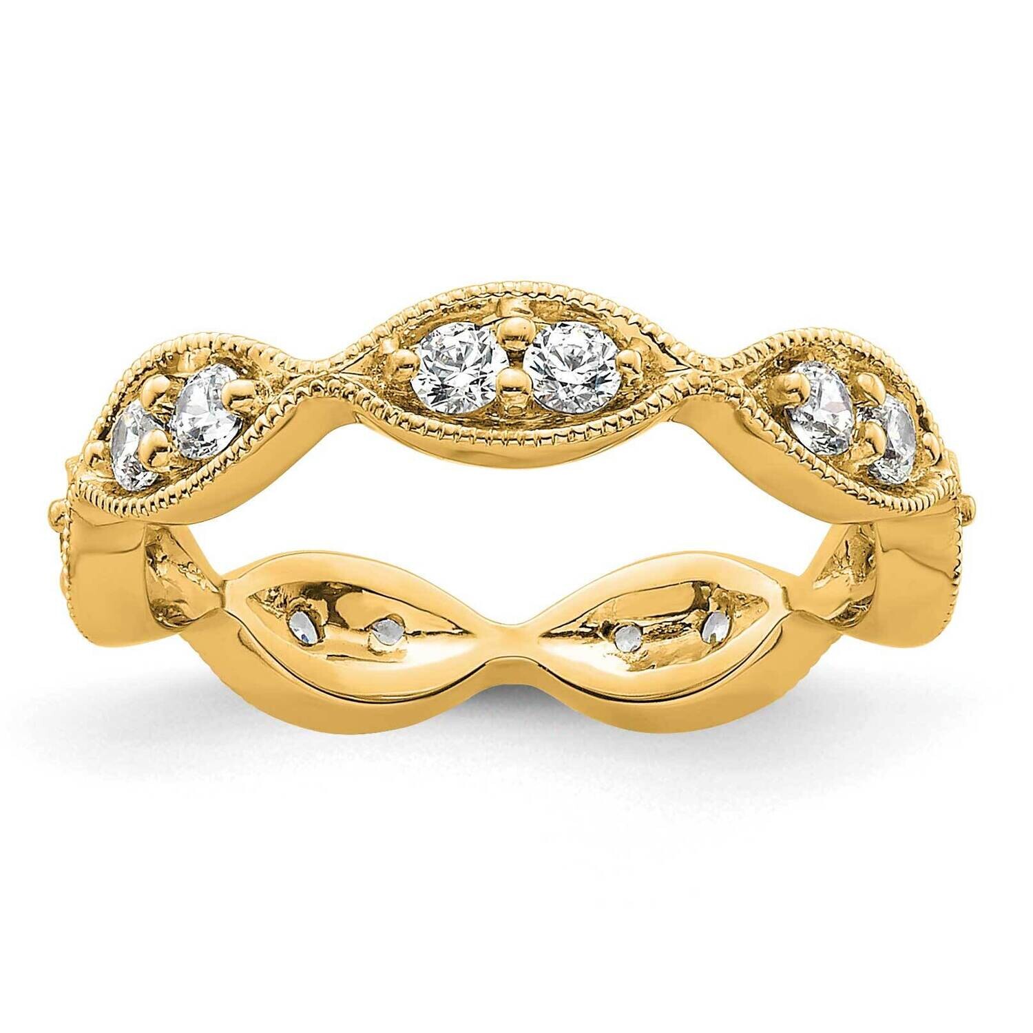 Vintage Pave 1/2 Carat Diamond Complete Eternity Band 14k Polished Gold ET0013-050-4Y4, MPN: ET0013…