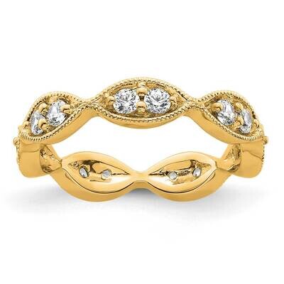 Vintage Pave 1/2 Carat Diamond Complete Eternity Band 14k Polished Gold ET0013-050-4Y4, MPN: ET0013…