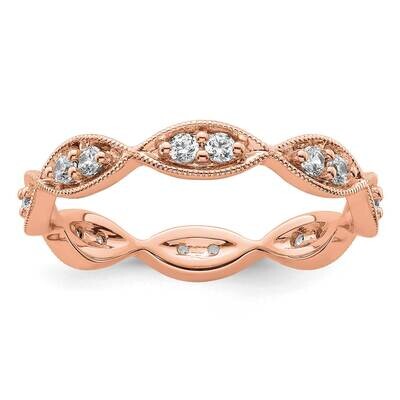 Polished Vintage Pave 1/2 Carat Diamond Complete Eternity Band 14k Rose Gold ET0013-050-9R4, MPN: E…