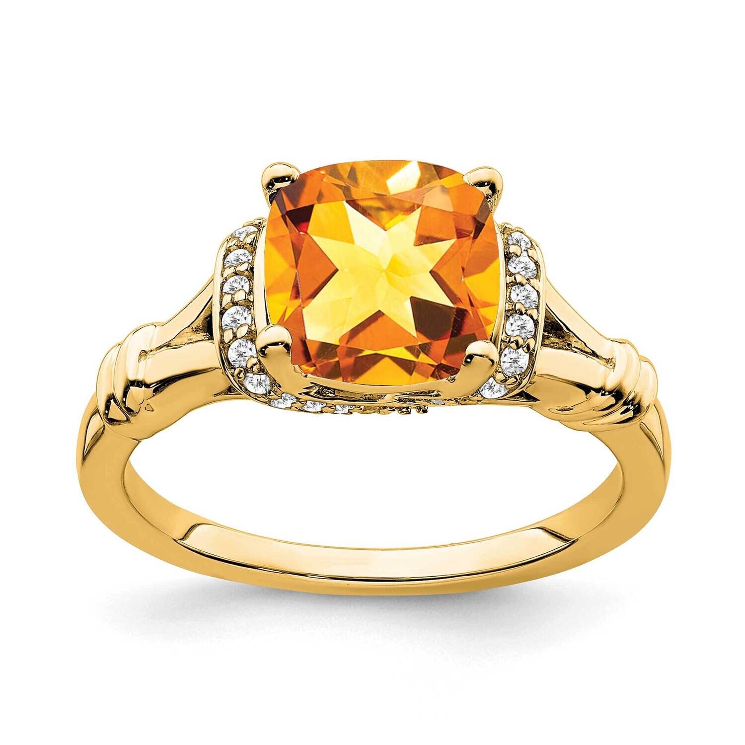 Citrine Diamond Ring 14k Gold RM7158-CI-013-YA, MPN: RM7158-CI-013-YA, 191101819438