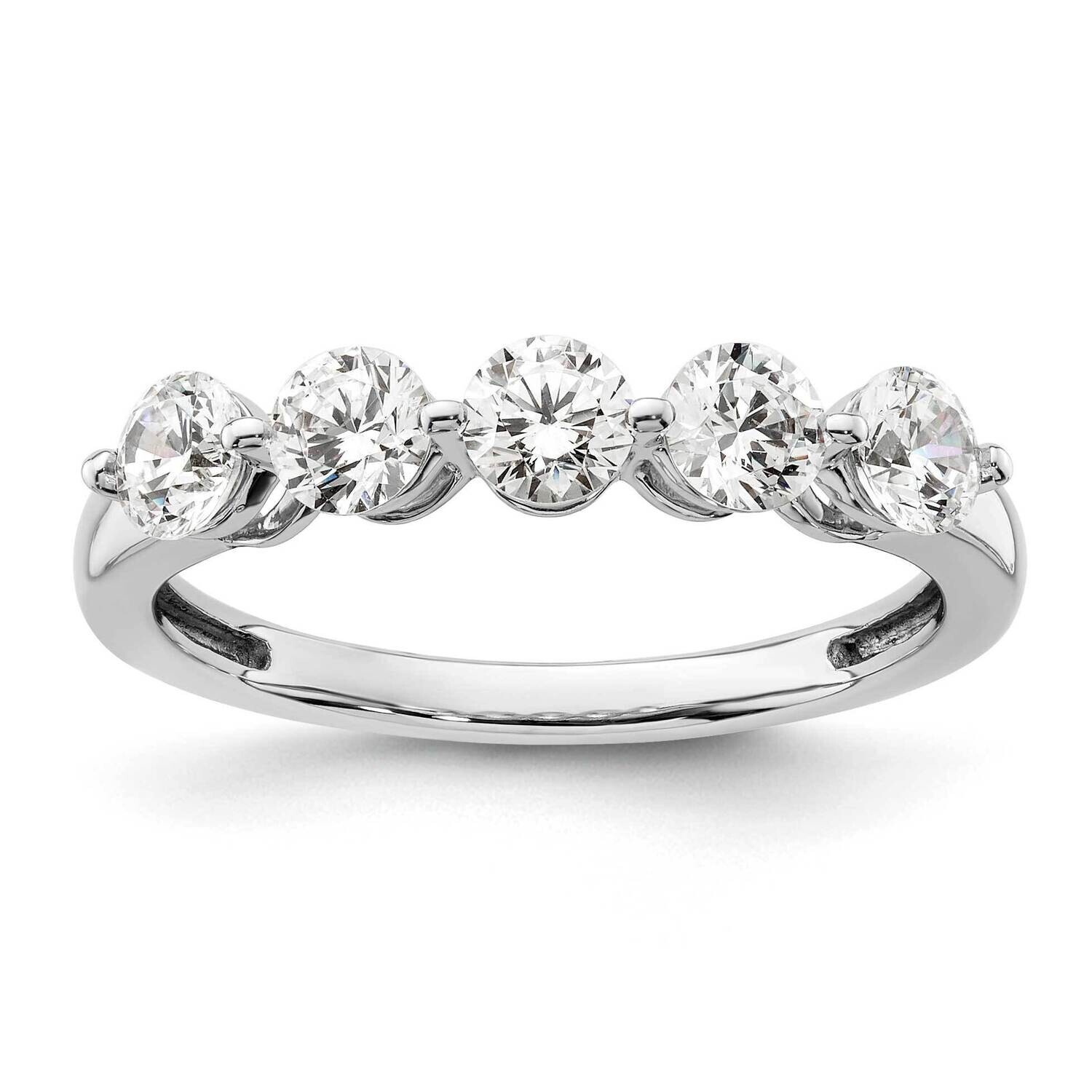 5-Stone Shared Prong Holds 5-3.8mm Round Diamond Band Ring Mounting 14k White Gold RM3182B-110-WAA