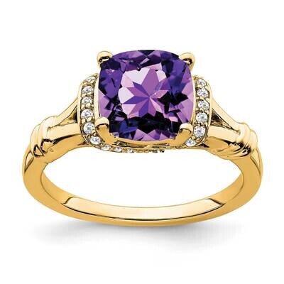 Amethyst Diamond Ring 14k Gold RM7158-AM-013-YA, MPN: RM7158-AM-013-YA, 191101819315