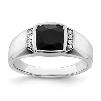 Onyx Diamond Mens Ring 14k White Gold RM7313-OX-006-WA, MPN: RM7313-OX-006-WA, 196904095164