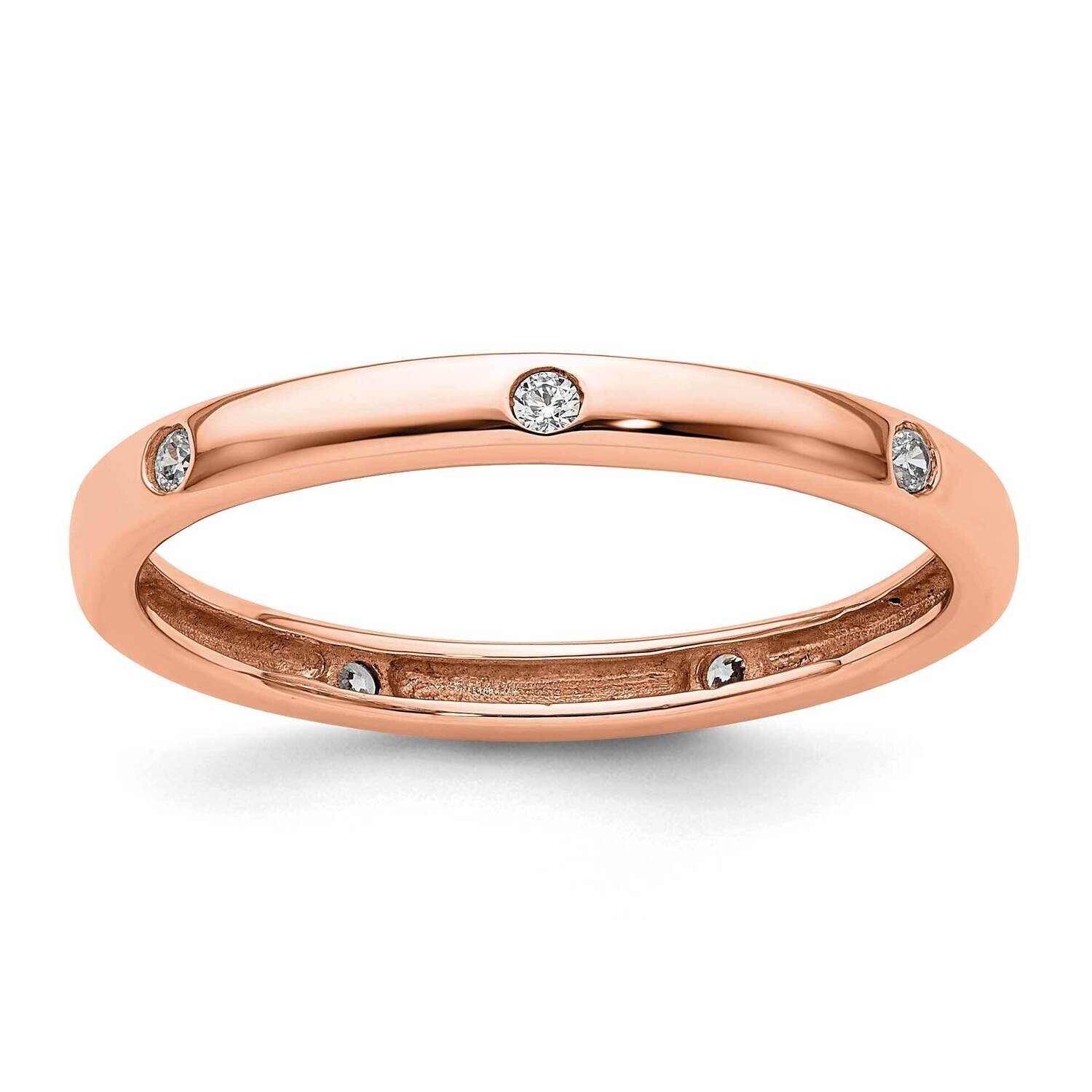 Polished Bezel-Set 1/10 Carat Diamond Complete Eternity Band 14k Rose Gold ET0008-010-9R4, MPN: ET0…