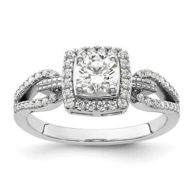 Diamond Halo Complete Engagement Ring 14k White Gold RM9440E-050-WAA, MPN: RM9440E-050-WAA, 8839573…
