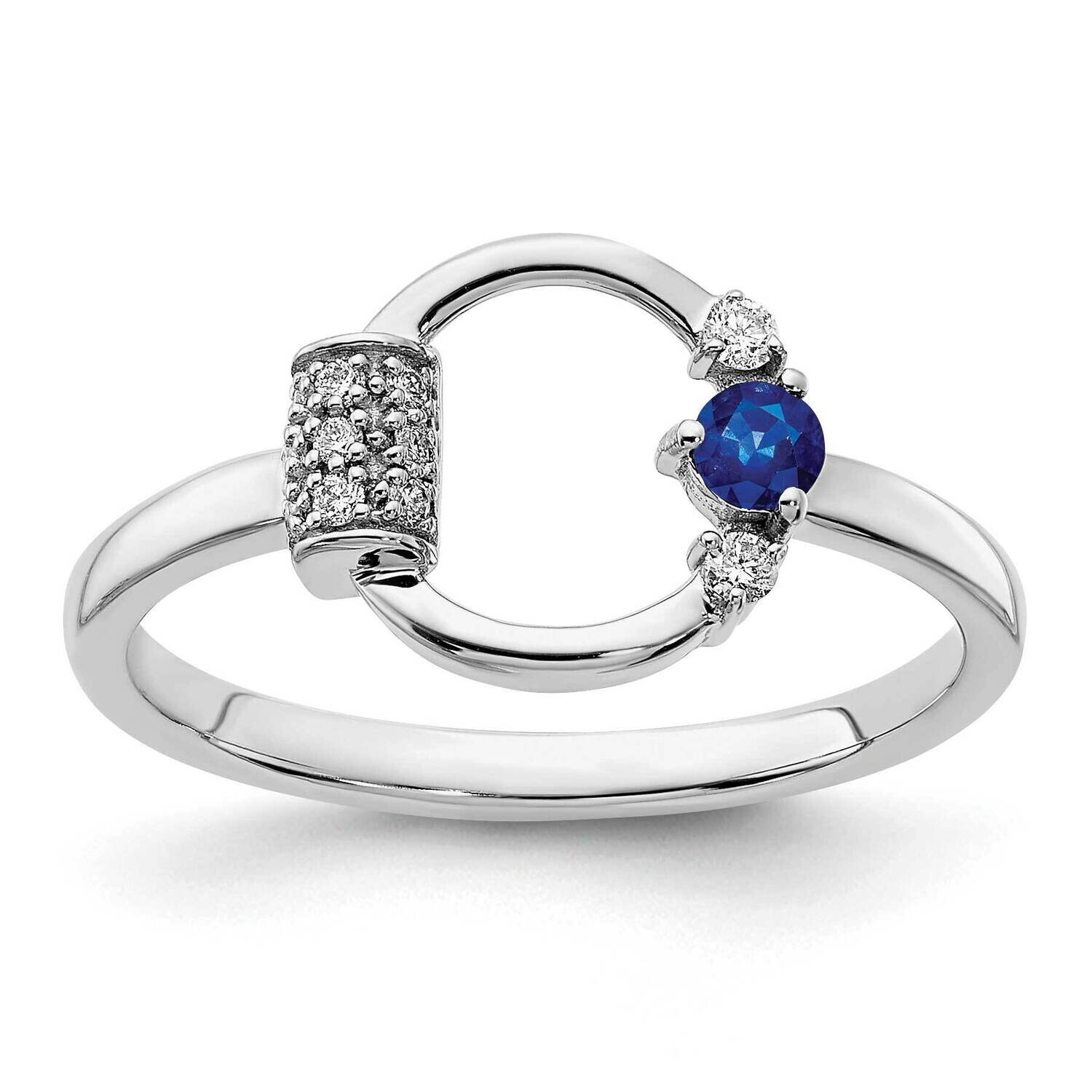 Polished Diamond Blue Sapphire Circle Ring 14k White Gold RM6886-SA-007-WA, MPN: RM6886-SA-007-WA, …