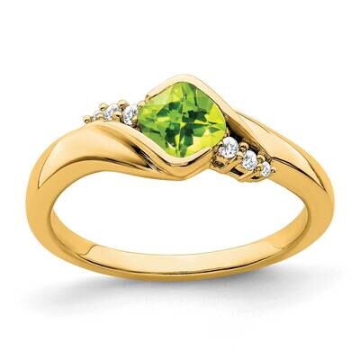 Peridot Diamond Ring 10k Gold RM7156-PE-006-1YA, MPN: RM7156-PE-006-1YA, 191101819049