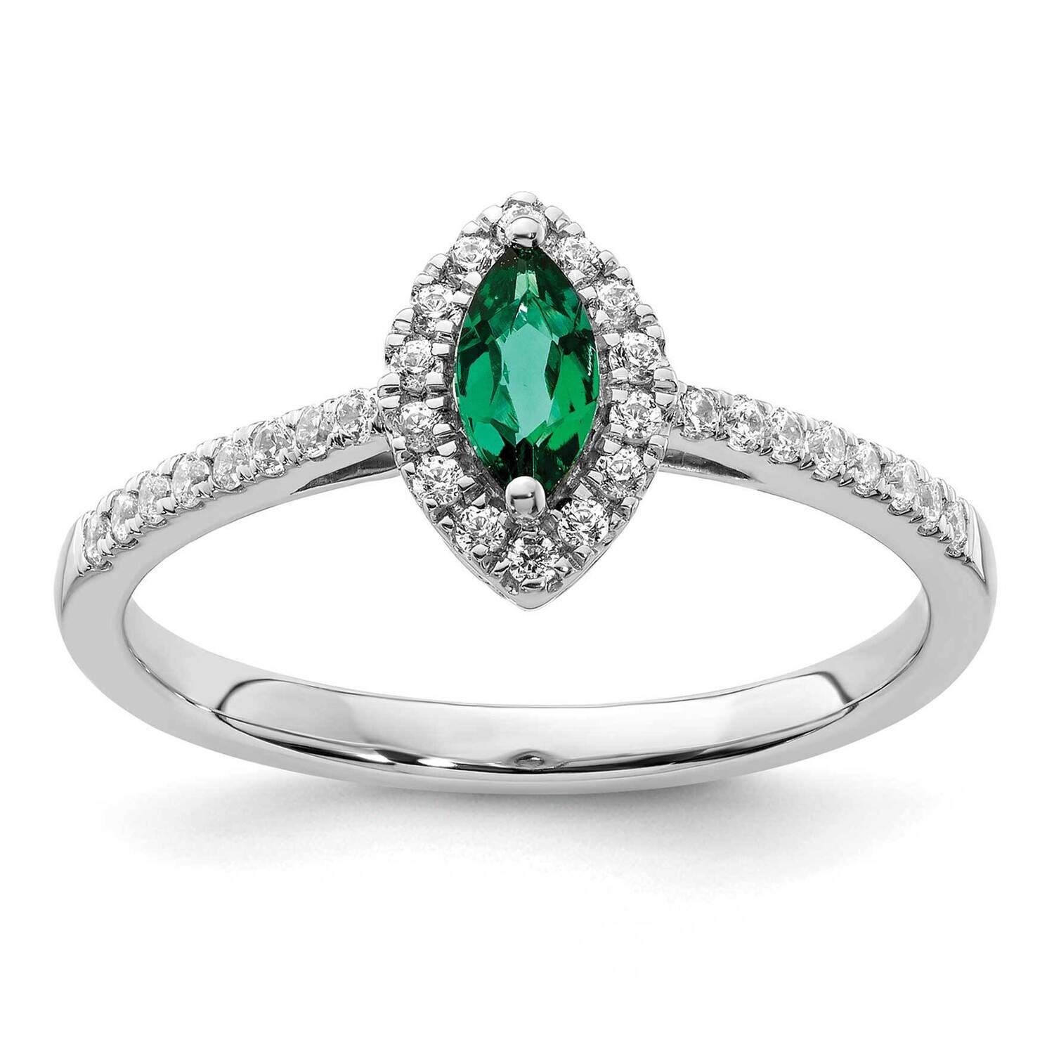 Diamond Created Emerald Ring 14k White Gold RM9355-CEM-020-WAA, MPN: RM9355-CEM-020-WAA, 8839578828…