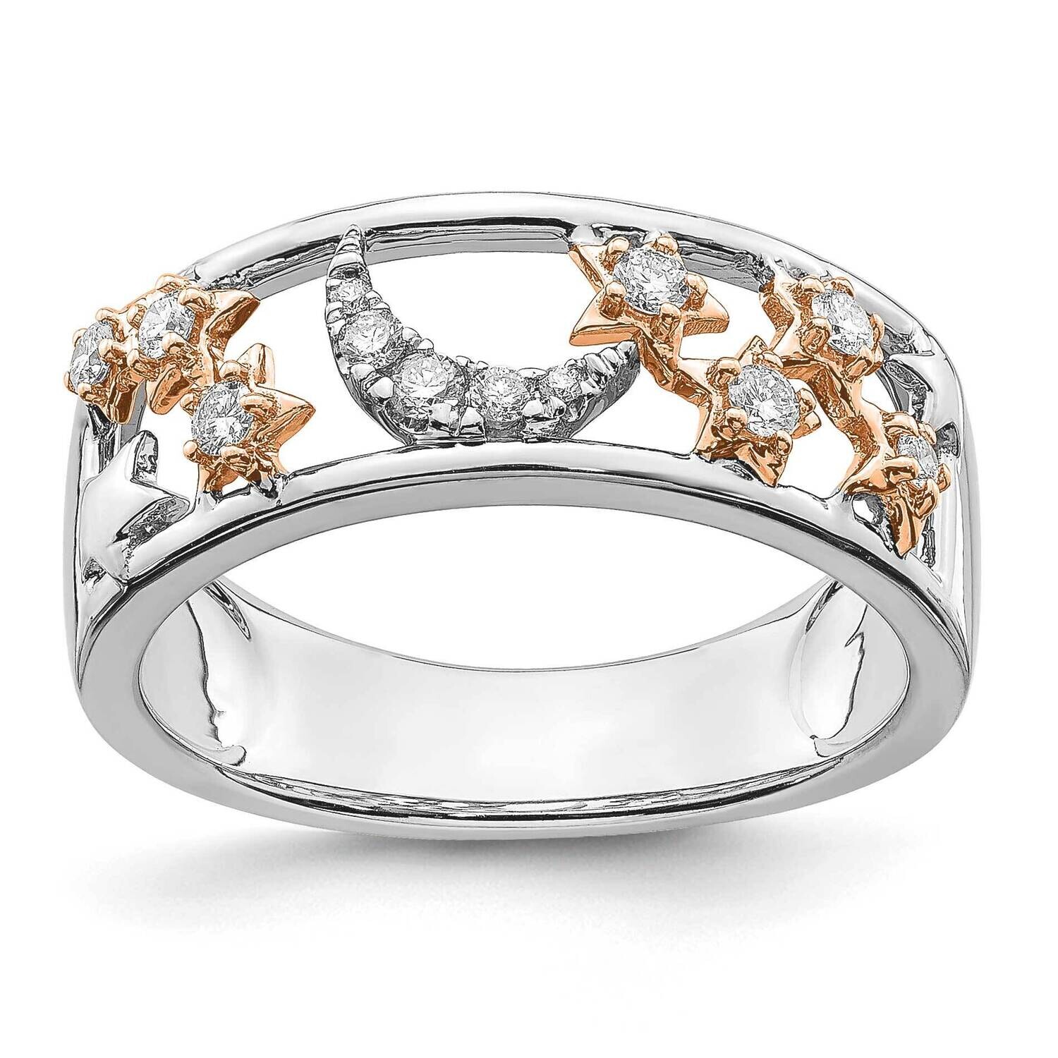 Moon Stars Diamond Band 14k Two-Tone Gold RM6820-020-WRA, MPN: RM6820-020-WRA,