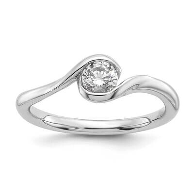 1/3 Carat 4.50 mm Half-Bezel Bypass Round Solitaire Engagement Ring Mounting 14k White Gold RM1955E…