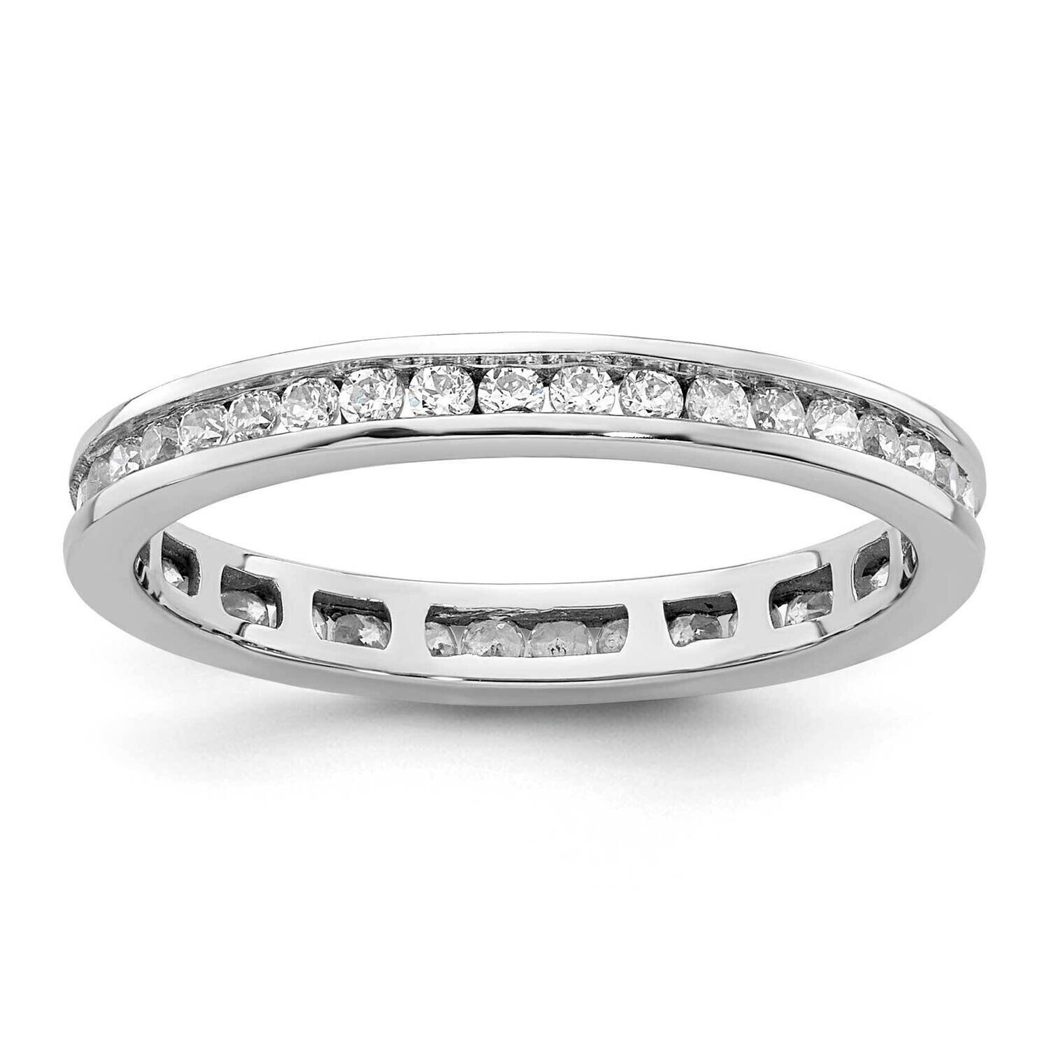 Polished Channel-Set 1/2 Carat Diamond Complete Eternity Band 14k White Gold ET0009-050-6W4, MPN: E…