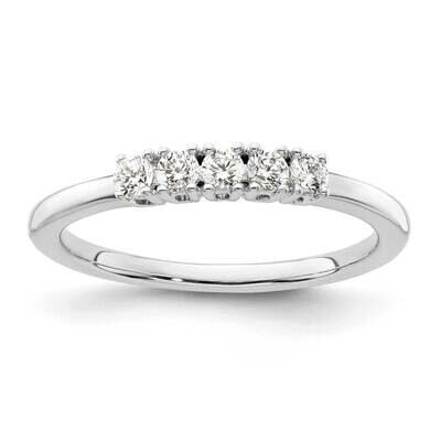 5-Stone Shared Prong Holds 5-2.3mm Round Diamond Band Ring Mounting 14k White Gold RM3174B-025-WAA,…