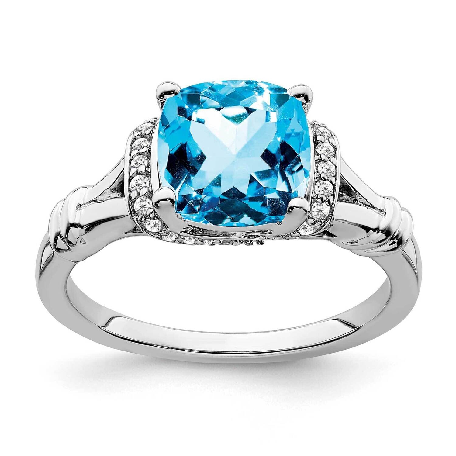 Blue Topaz Diamond Ring 14k White Gold RM7158-BT-013-WA, MPN: RM7158-BT-013-WA, 191101819346