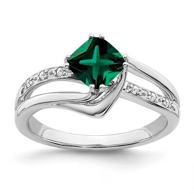 Created Emerald Diamond Ring 14k White Gold RM7116-EM-004-WA, MPN: RM7116-EM-004-WA, 191101816253