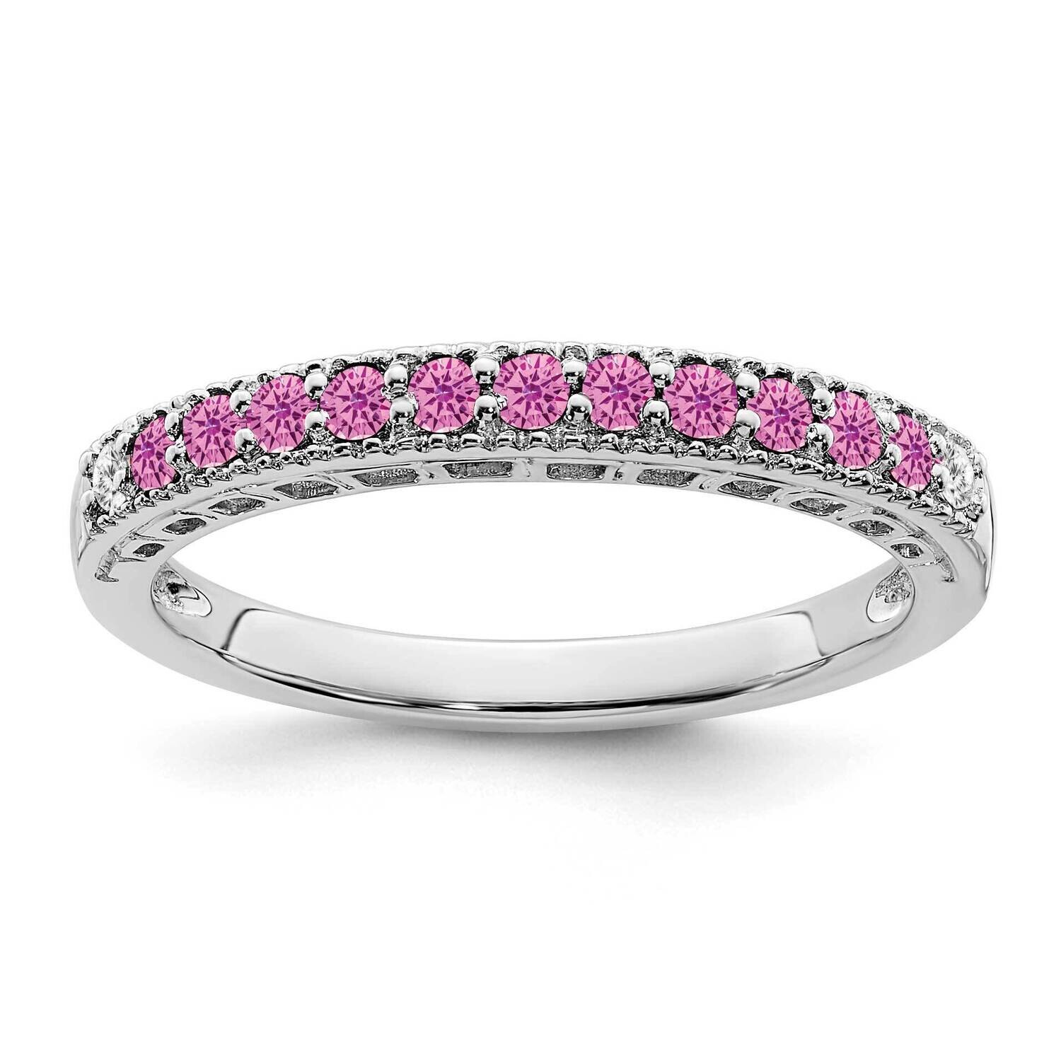 Created Pink Sapphire Diamond Band 14k White Gold RM7244-CPS-004-WA, MPN: RM7244-CPS-004-WA, 191101…