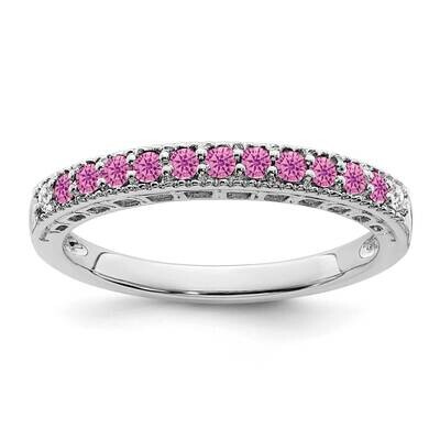 Created Pink Sapphire Diamond Band 14k White Gold RM7244-CPS-004-WA, MPN: RM7244-CPS-004-WA, 191101…