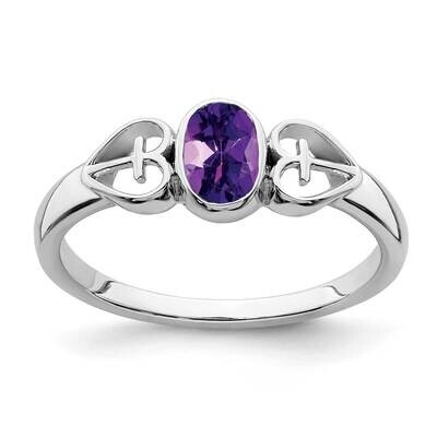 Amethyst Ring Sterling Silver Rhodium-Plated RM7412-AM-SS, MPN: RM7412-AM-SS,