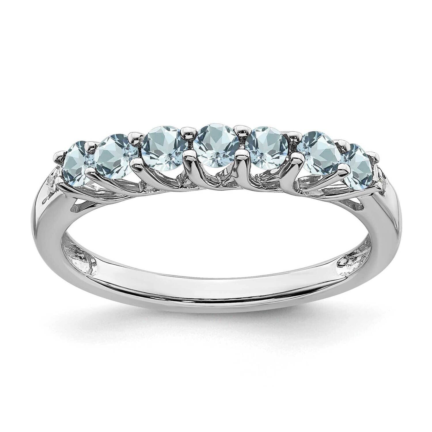 Aquamarine Diamond Ring Sterling Silver Rhodium-Plated RM7411-AQ-001-SSA, MPN: RM7411-AQ-001-SSA, 1…