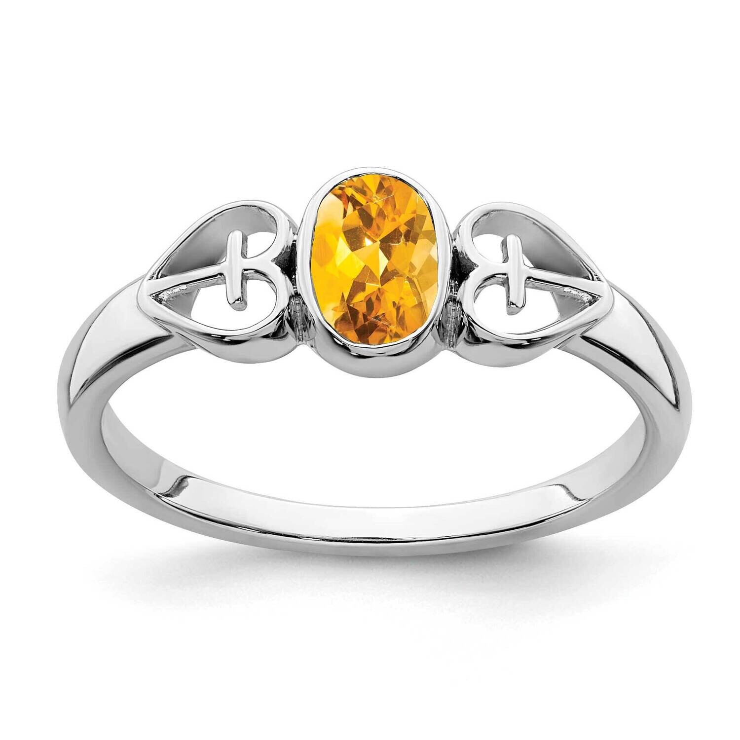 Citrine Ring Sterling Silver Rhodium-Plated RM7412-CI-SS, MPN: RM7412-CI-SS,