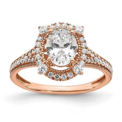 Diamond Semi-Mount Oval Halo Ring 14k Rose Gold RM7906E-100-RAA, MPN: RM7906E-100-RAA,