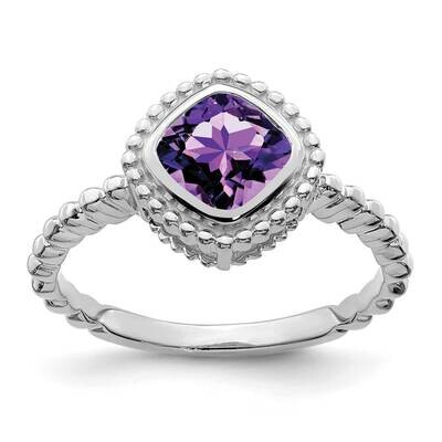 Cushion Amethyst Ring 10k White Gold RM7201-AM-1W, MPN: RM7201-AM-1W, 191101822643