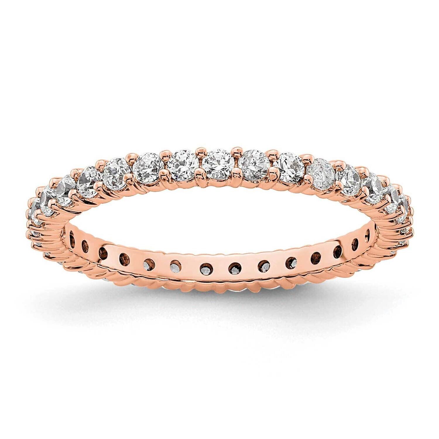 Polished Shared Prong 1/2 Carat Diamond Complete Eternity Band 14k Rose Gold ET0001-050-4R4, MPN: E…