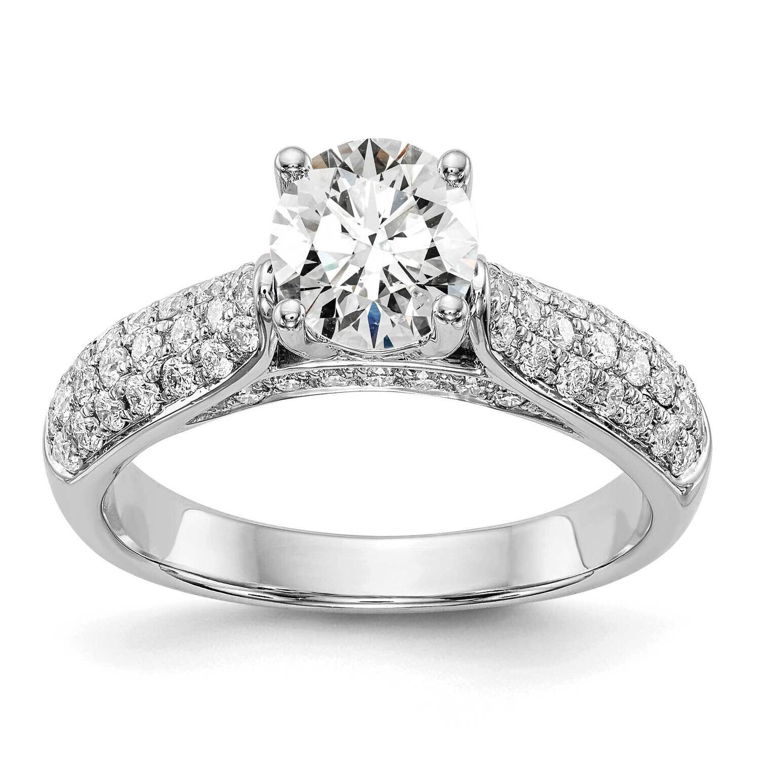 True Origin 5/8 Carat Diamond Vs/Si D E F Semi Mount Round Engagement Ring 14k White Gold RM2736E-0…