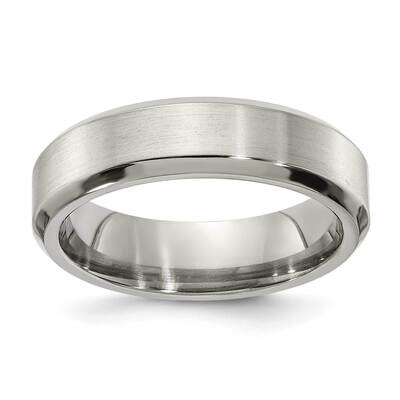 Edward Mirell Brushed/Polished Beveled Edge 6mm BSize 12 Titanium EMR153-6MM, MPN: EMR153-6MM,