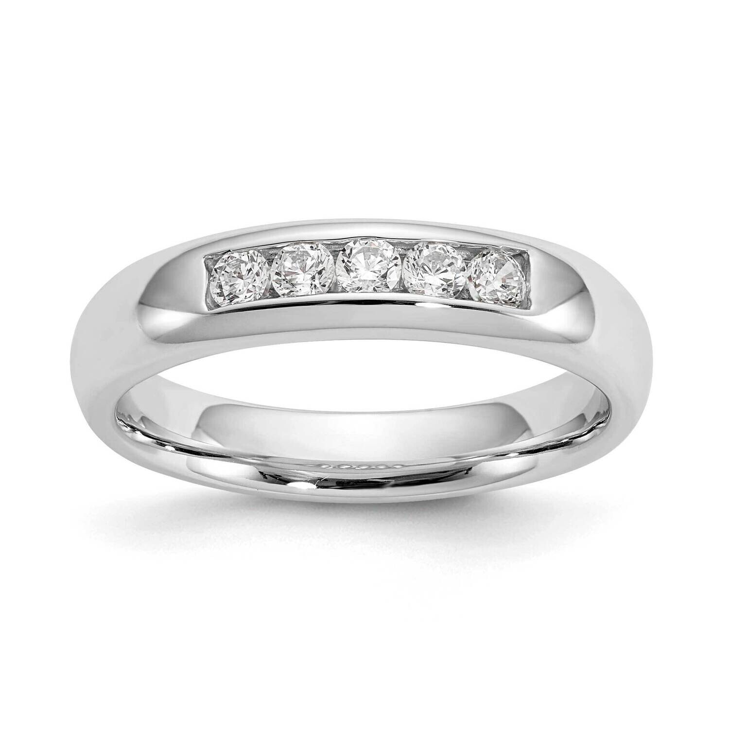 5-Stone Holds 5-2.3mm Round Closed Channel Band Ring Mounting 14k White Gold RM3281B-025-WAA, MPN: …
