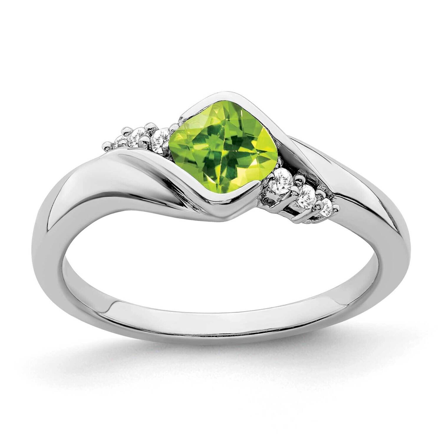 Peridot Diamond Ring 10k White Gold RM7156-PE-006-1WA, MPN: RM7156-PE-006-1WA, 191101819018