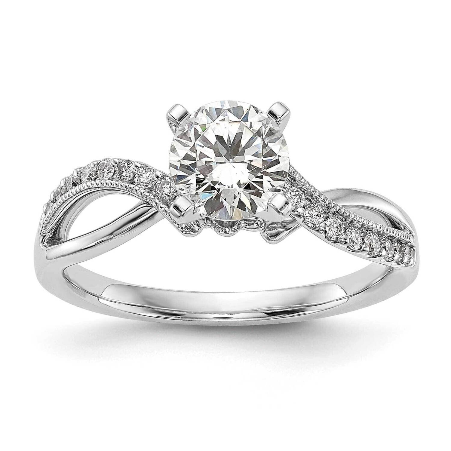 Criss-Cross Peg Set Engagement Ring Mounting 14k White Gold RM2563E-016-CWAA, MPN: RM2563E-016-CWAA,
