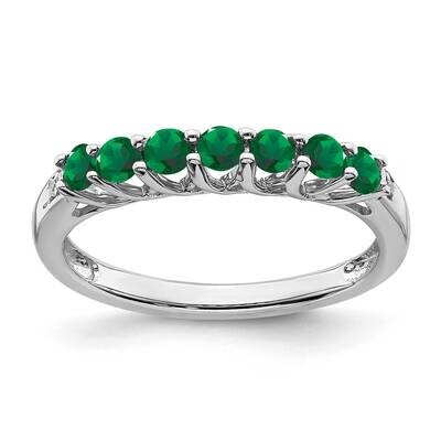Created Emerald Diamond Ring Sterling Silver Rhodium-Plated RM7411-CEM-001-SSA, MPN: RM7411-CEM-001…