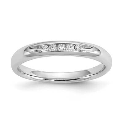 5-Stone Holds 5-1.6mm Round Closed Channel Band Ring Mounting 14k White Gold RM3281B-009-WAA, MPN: …