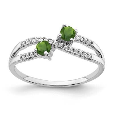 Two-Stone Peridot Diamond Ring 14k White Gold RM3593-PE-009-WA, MPN: RM3593-PE-009-WA, 886774526102