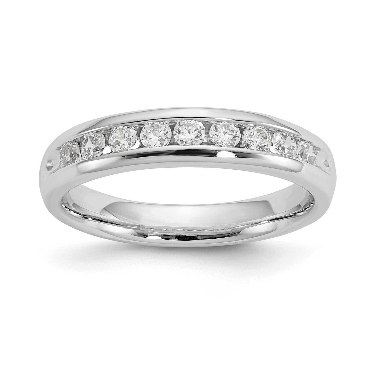 9-Stone Holds 9-2.2mm Round Channel Band Ring Mounting 14k White Gold RM3313B-040-WAA