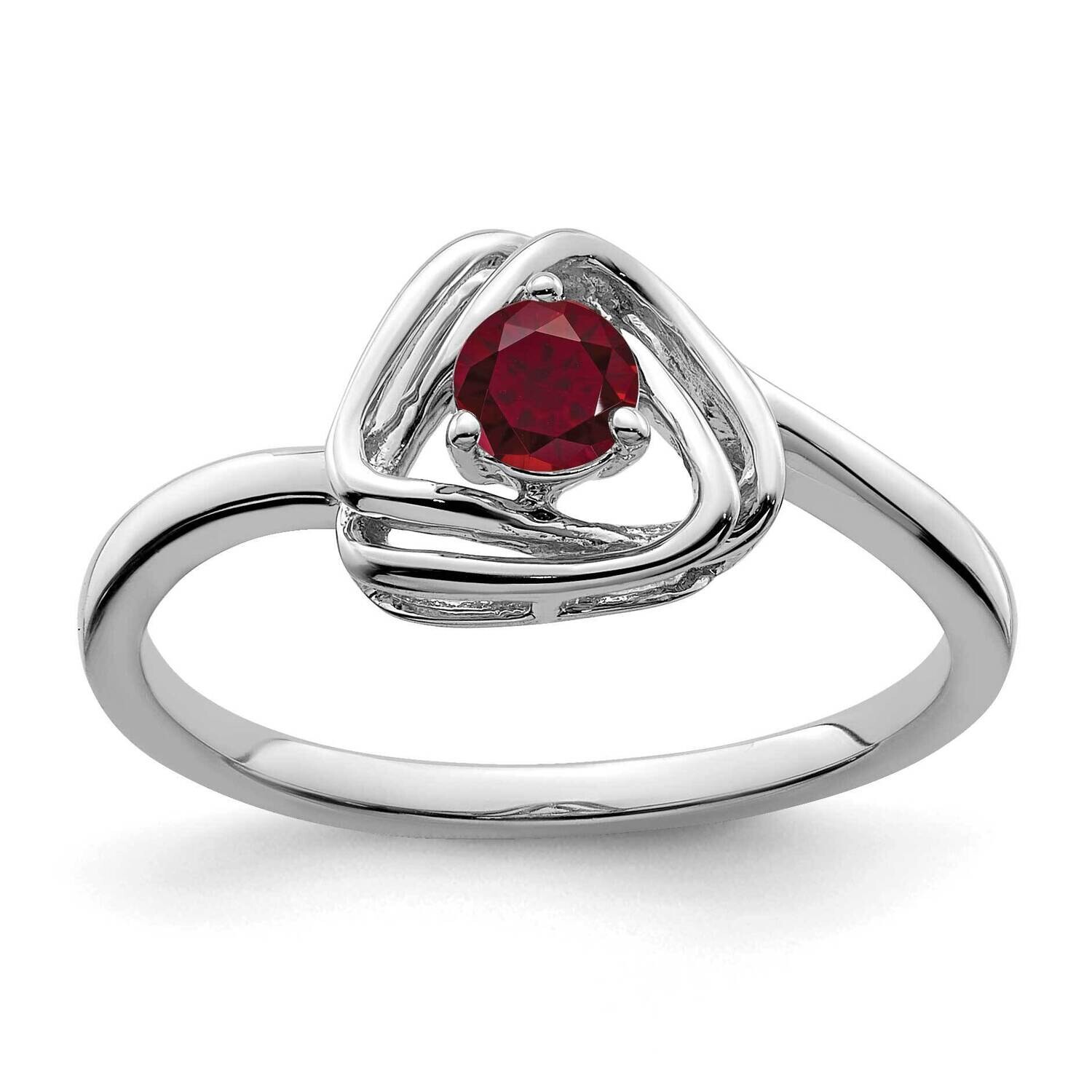 Created Ruby Triangle Ring 14k White Gold RM7395-CRU-W, MPN: RM7395-CRU-W,