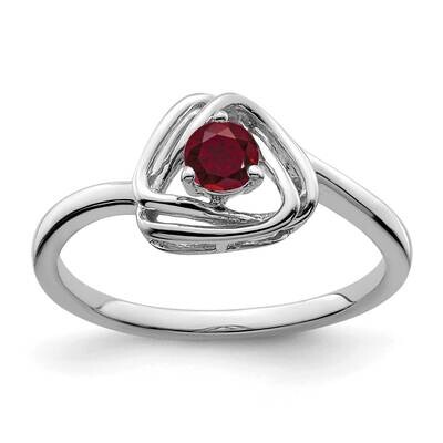 Created Ruby Triangle Ring 14k White Gold RM7395-CRU-W, MPN: RM7395-CRU-W,