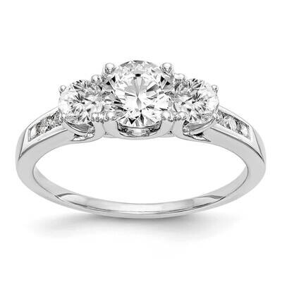 True Origin 1/8 Carat Diamond Vs/Si D E F Semi Mount Three Stone Ring 14k White Gold RM2974E-075-WA…