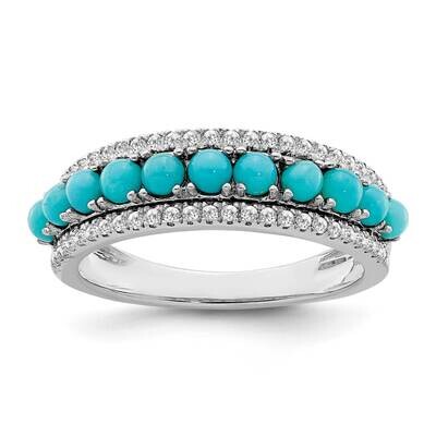 Turquoise White Topaz Ring 14k White Gold RM7420-BTQ-W, MPN: RM7420-BTQ-W, 883957845371