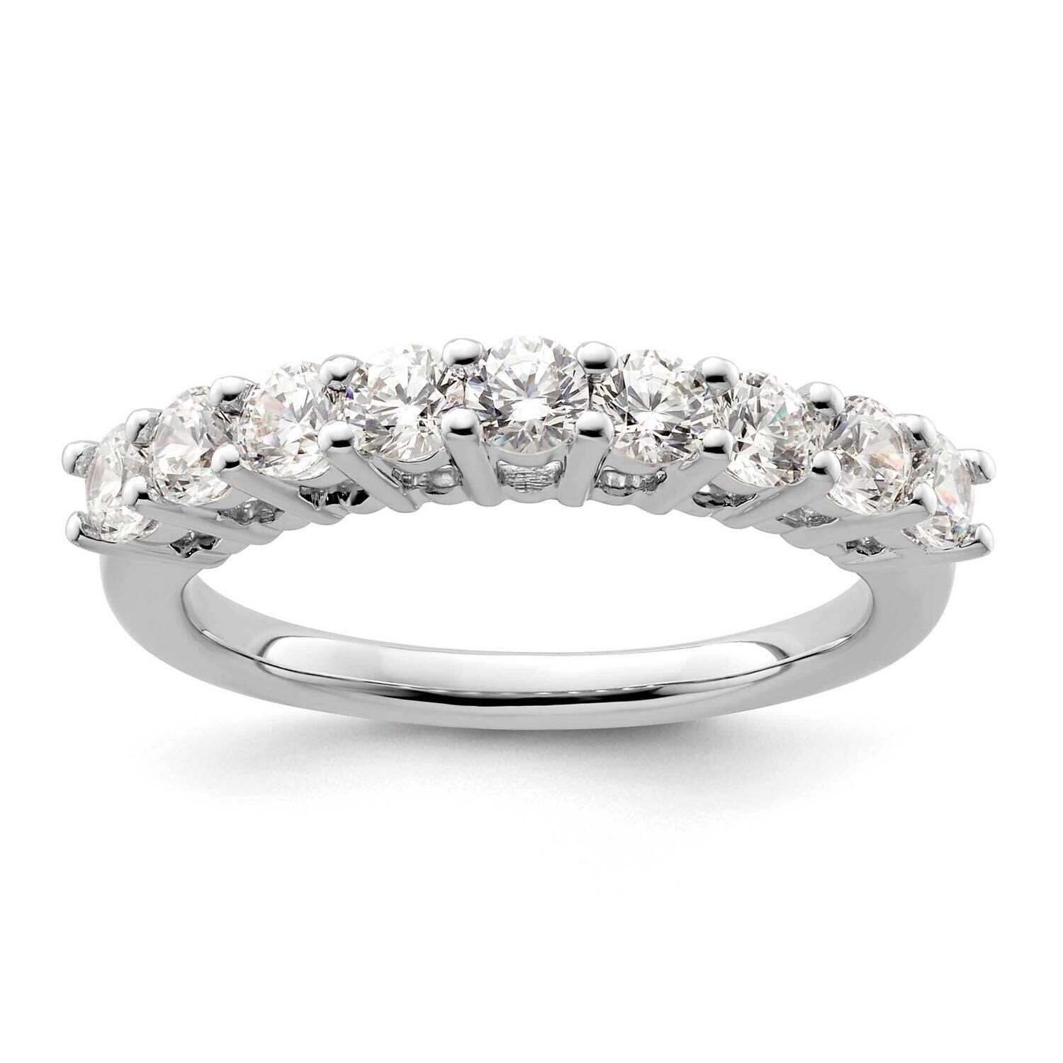 9-Stone Shared Prong Holds 9-3.0mm Round Diamond Band Ring Mounting 14k White Gold RM3191B-100-WAA,…