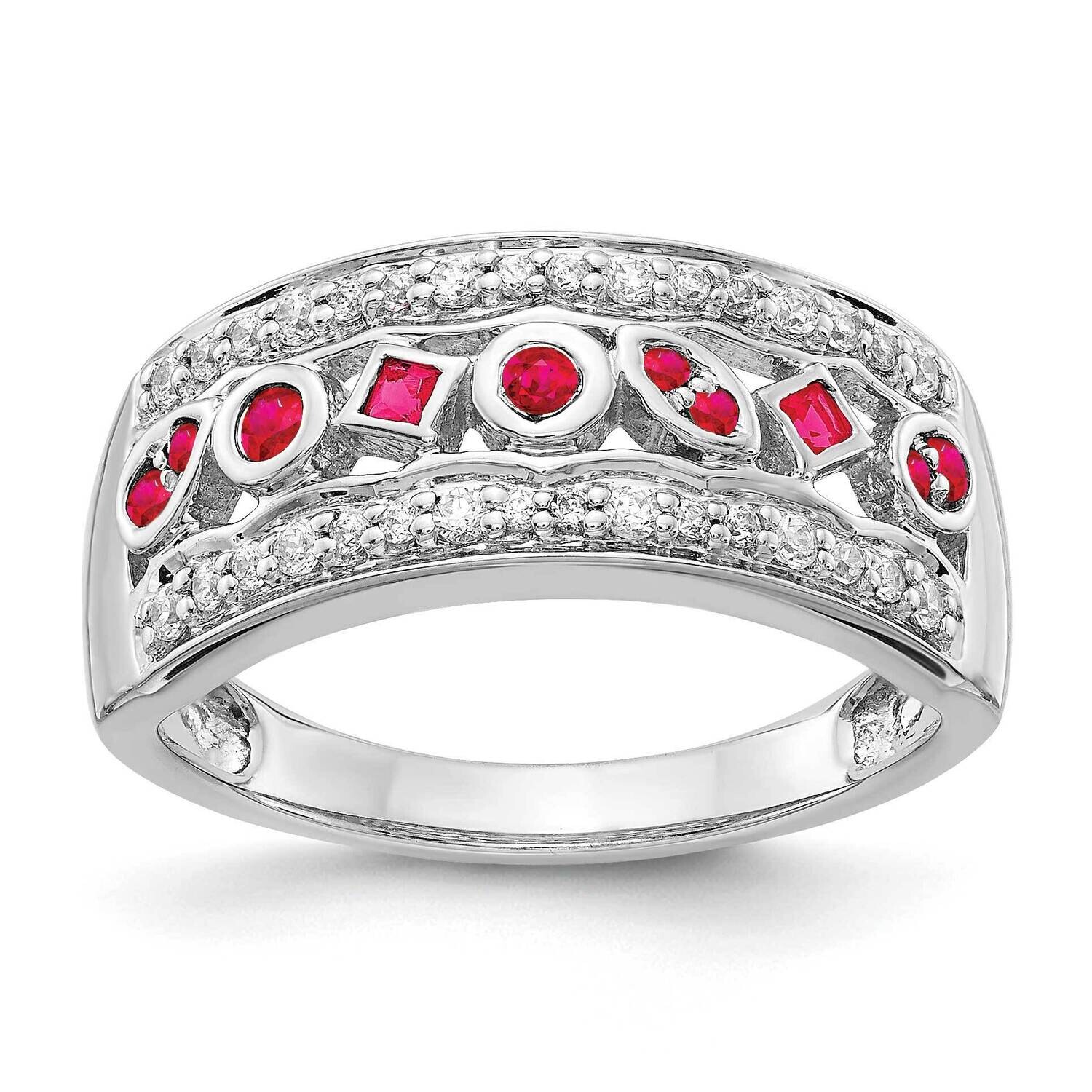 Diamond &amp; Ruby Fancy Ring 14k White Gold RM3852-RU-025-WA, MPN: RM3852-RU-025-WA, 883957309637