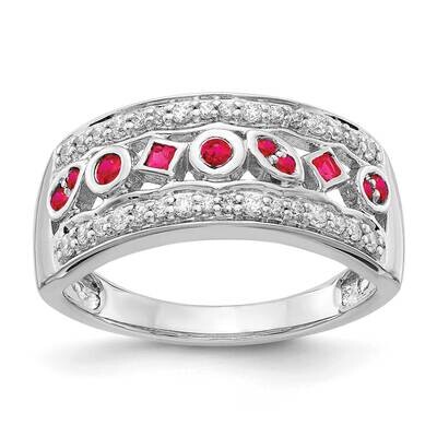 Diamond &amp; Ruby Fancy Ring 14k White Gold RM3852-RU-025-WA, MPN: RM3852-RU-025-WA, 883957309637