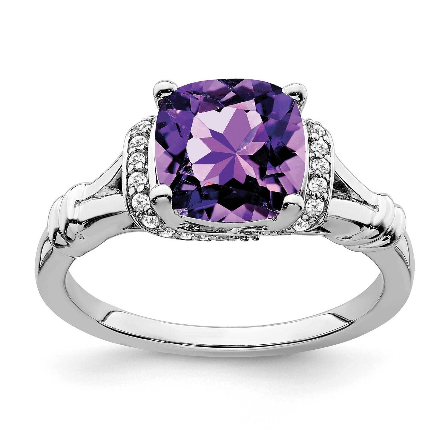 Amethyst Diamond Ring 14k White Gold RM7158-AM-013-WA, MPN: RM7158-AM-013-WA, 191101819285