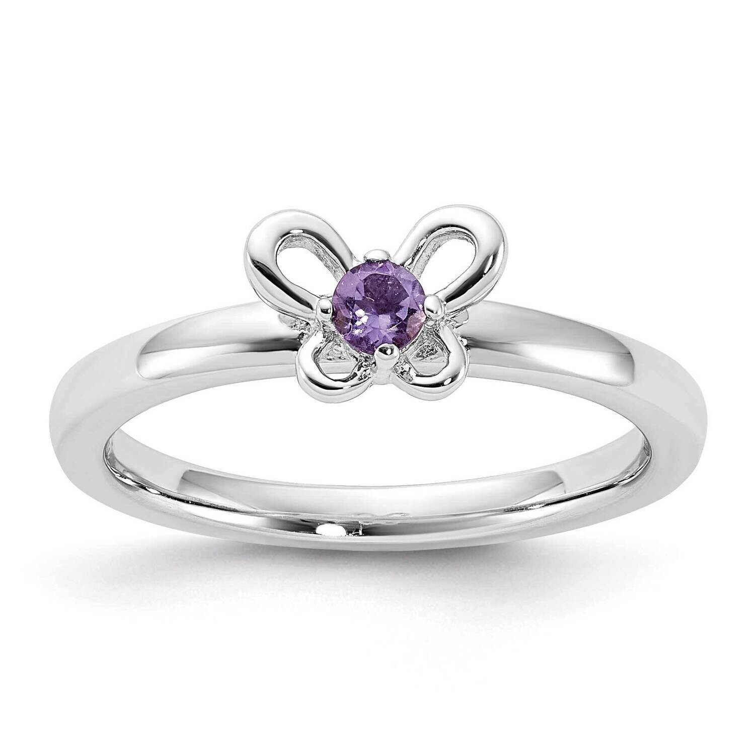 Stackable Expressions Amethyst Ring Sterling Silver QSK1244, MPN: QSK1244,