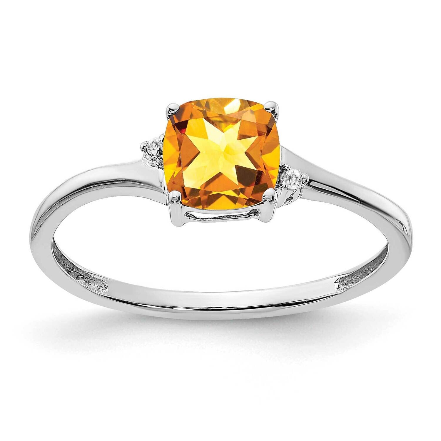 Citrine Diamond Ring Sterling Silver Rhodium-Plated RM7404-CI-001-SSA, MPN: RM7404-CI-001-SSA,