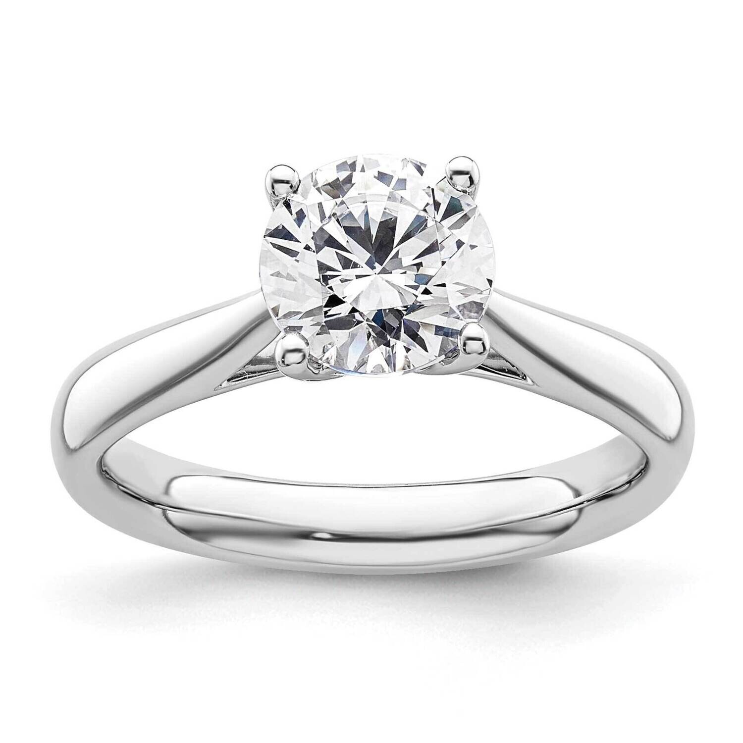 1.5 Carat 7.50 mm 4-Prong Heart Round Solitaire Engagement Ring Mounting 14k White Gold RM1937E-150-CWAA